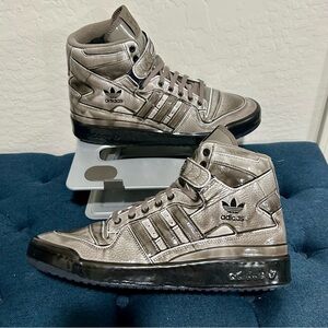 ADIDAS Jeremy Scott JS Forum  Dipped gray high top sneakers mens 14
